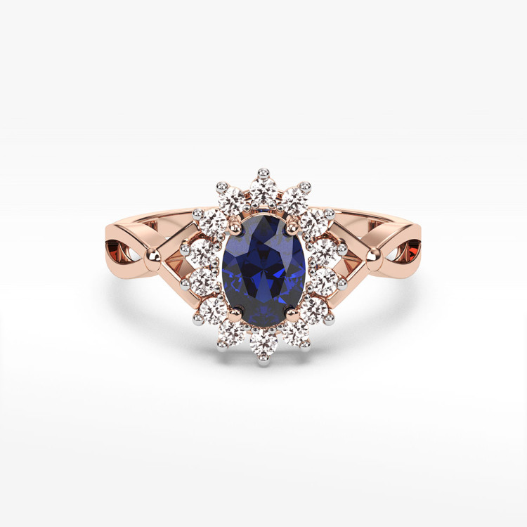 Pierścionek z różowego złota z szafirem - próba 585 1,18CT PV-070CS