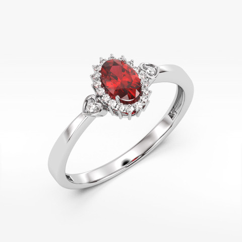 Pierścionek z białego złota z rubinem - próba 585 0,70CT PV-081BR