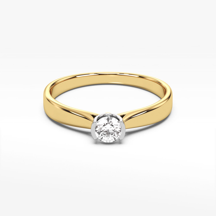 Pierścionek z żółtego złota z diamentem - próba 585 0,25CT PV-092A