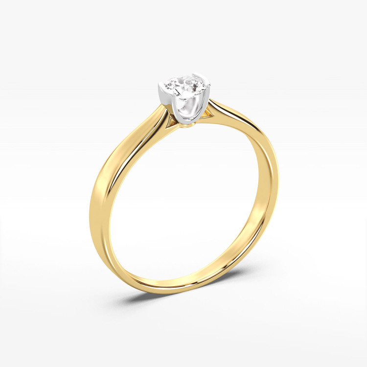 Pierścionek z żółtego złota z diamentem - próba 585 0,25CT PV-092A