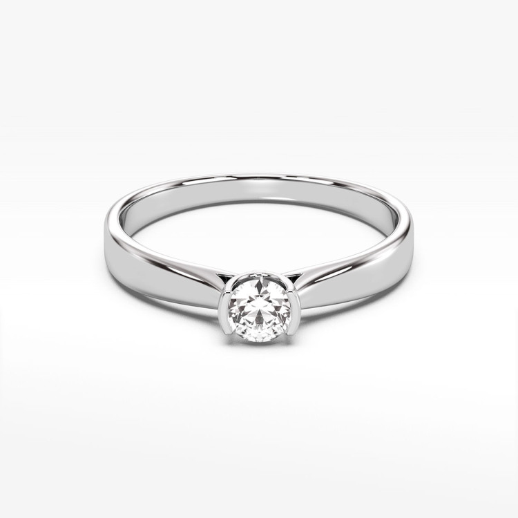 Pierścionek z białego złota z diamentem - próba 585 0,25CT PV-092B