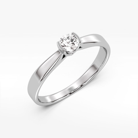 Pierścionek z białego złota z diamentem - próba 585 0,25CT PV-092B