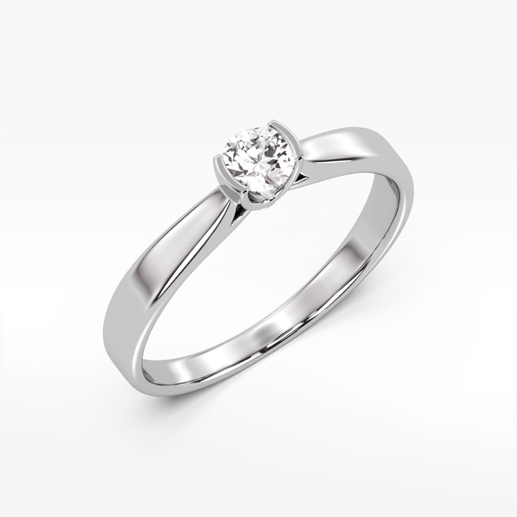 Pierścionek z białego złota z diamentem - próba 585 0,25CT PV-092B
