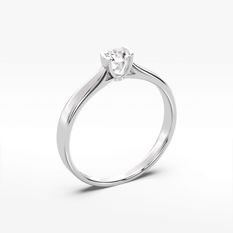 Pierścionek z białego złota z diamentem - próba 585 0,25CT PV-092B