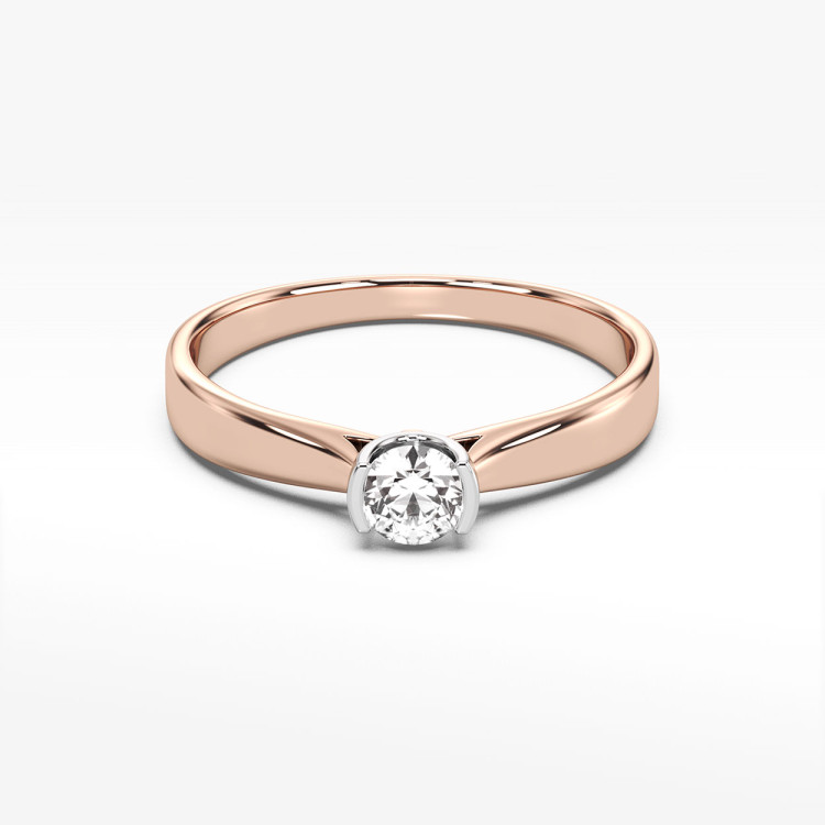 Pierścionek z różowego złota z diamentem - próba 585 0,25CT PV-092C