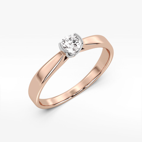Pierścionek z różowego złota z diamentem - próba 585 0,25CT PV-092C