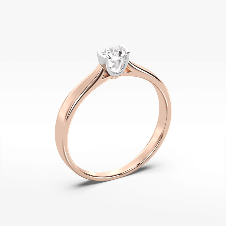 Pierścionek z różowego złota z diamentem - próba 585 0,25CT PV-092C