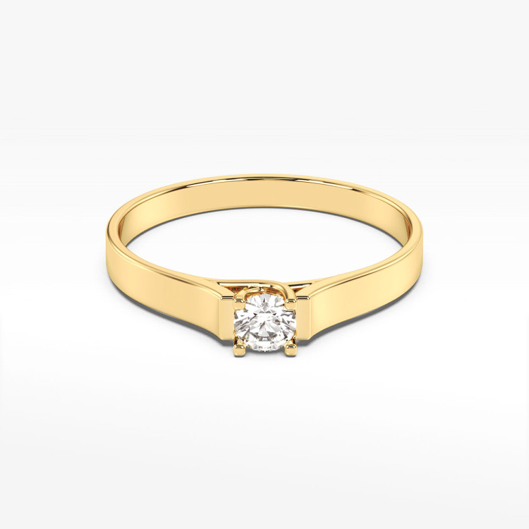Pierścionek z żółtego złota z diamentem - próba 585 0,18CT PV-104A