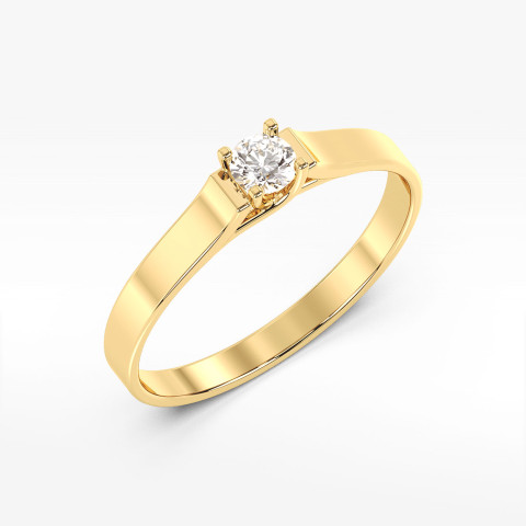 Pierścionek z żółtego złota z diamentem - próba 585 0,18CT PV-104A