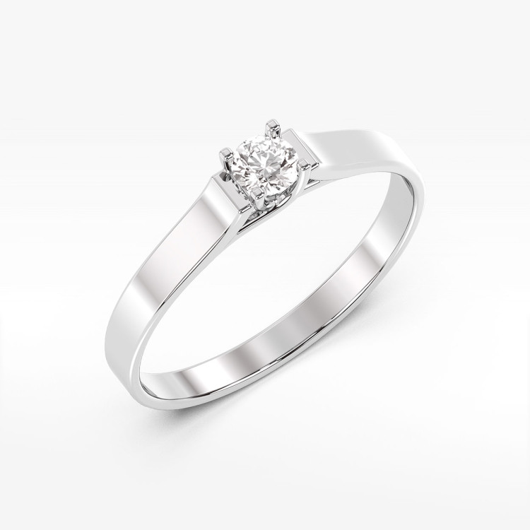 Pierścionek z białego złota z diamentem - próba 585 0,18CT PV-104B