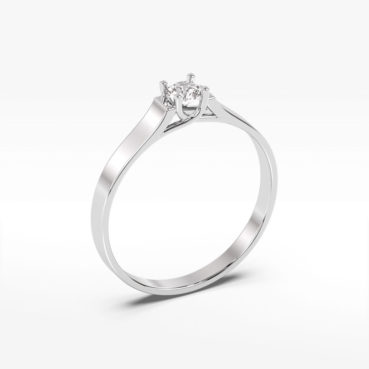 Pierścionek z białego złota z diamentem - próba 585 0,18CT PV-104B