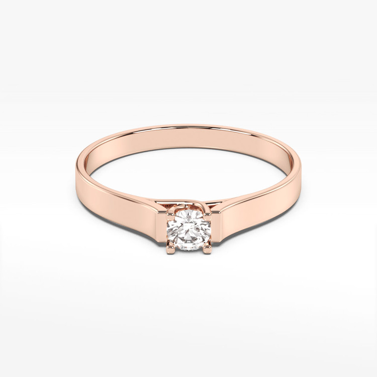 Pierścionek z różowego złota z diamentem - próba 585 0,18CT PV-104C