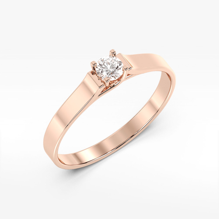 Pierścionek z różowego złota z diamentem - próba 585 0,18CT PV-104C
