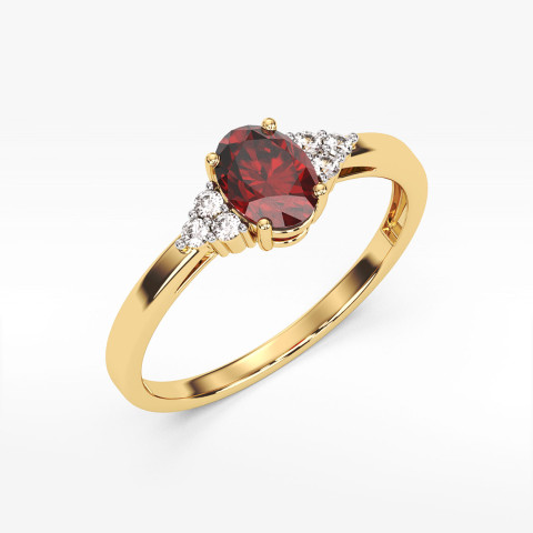 Pierścionek z żółtego złota z rubinem - próba 585 0,652CT PV-108AR