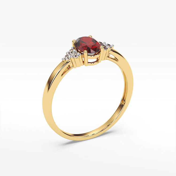 Pierścionek z żółtego złota z rubinem - próba 585 0,652CT PV-108AR