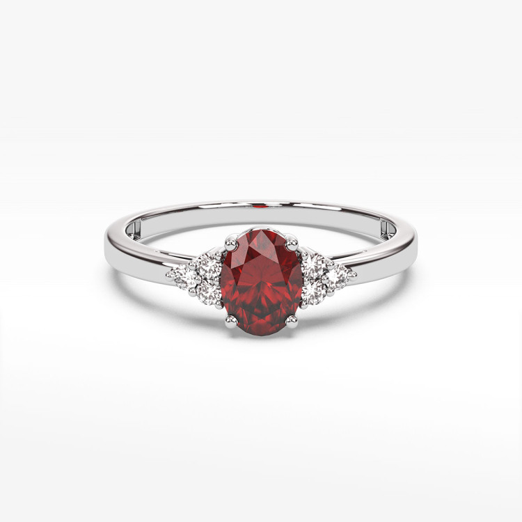 Pierścionek z białego złota z rubinem - próba 585 0,652CT PV-108BR