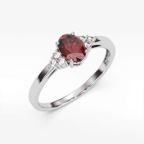 Pierścionek z białego złota z rubinem - próba 585 0,652CT PV-108BR