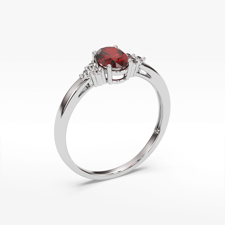 Pierścionek z białego złota z rubinem - próba 585 0,652CT PV-108BR