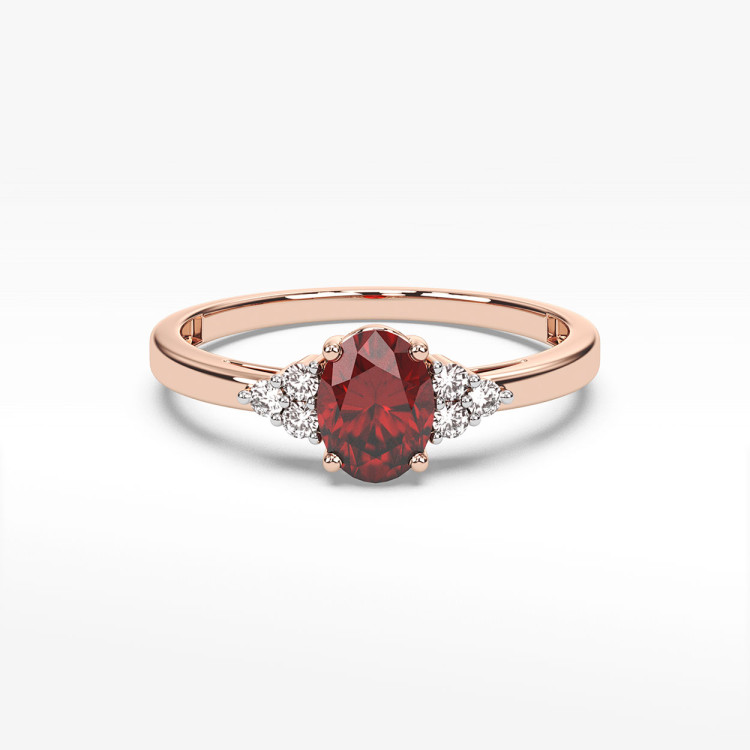 Pierścionek z różowego złota z rubinem - próba 585 0,652CT PV-108CR