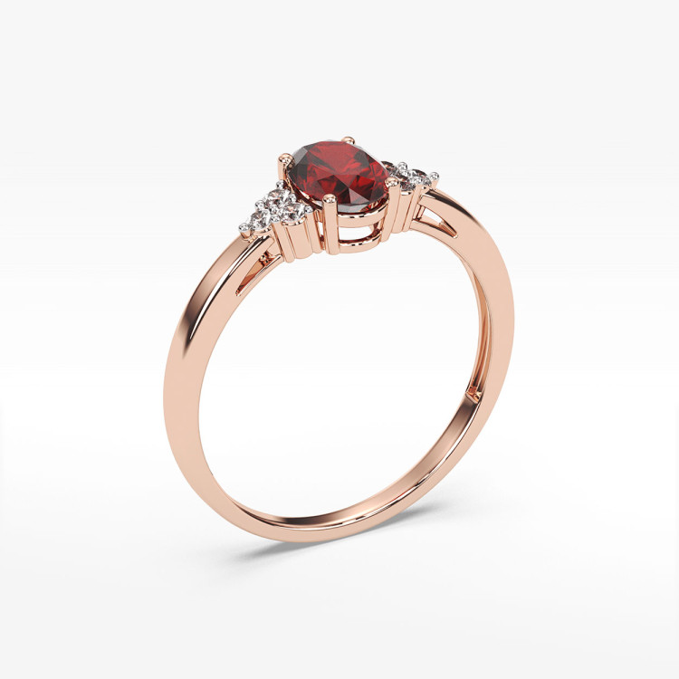 Pierścionek z różowego złota z rubinem - próba 585 0,652CT PV-108CR