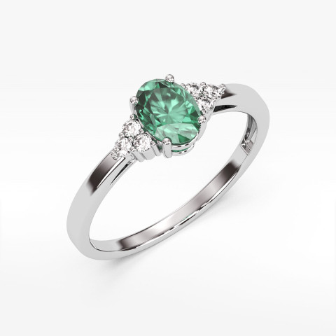 Pierścionek z białego złota ze szmaragdem - próba 585 0,452CT PV-108BSZ