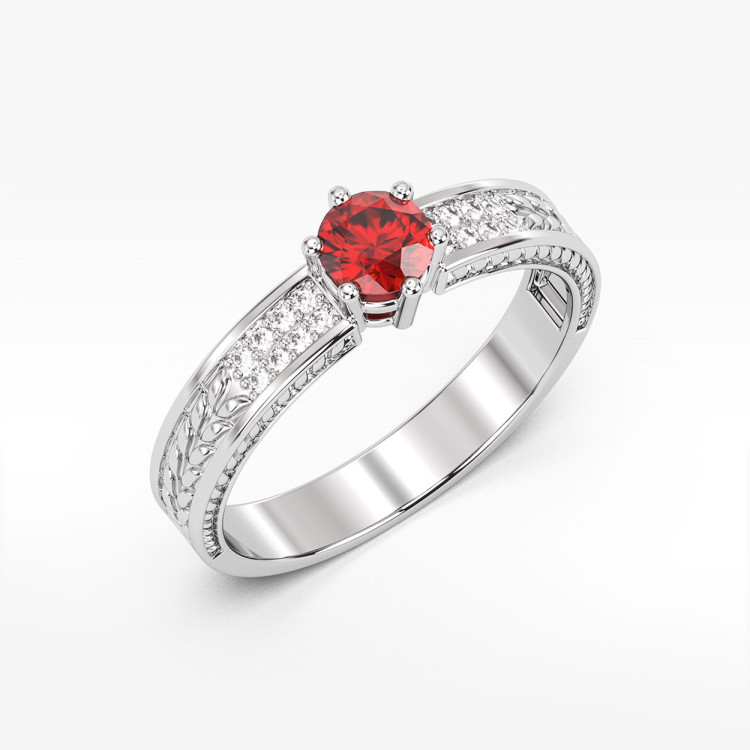 Pierścionek z białego złota z rubinem - próba 585 0,68CT PV-111BR