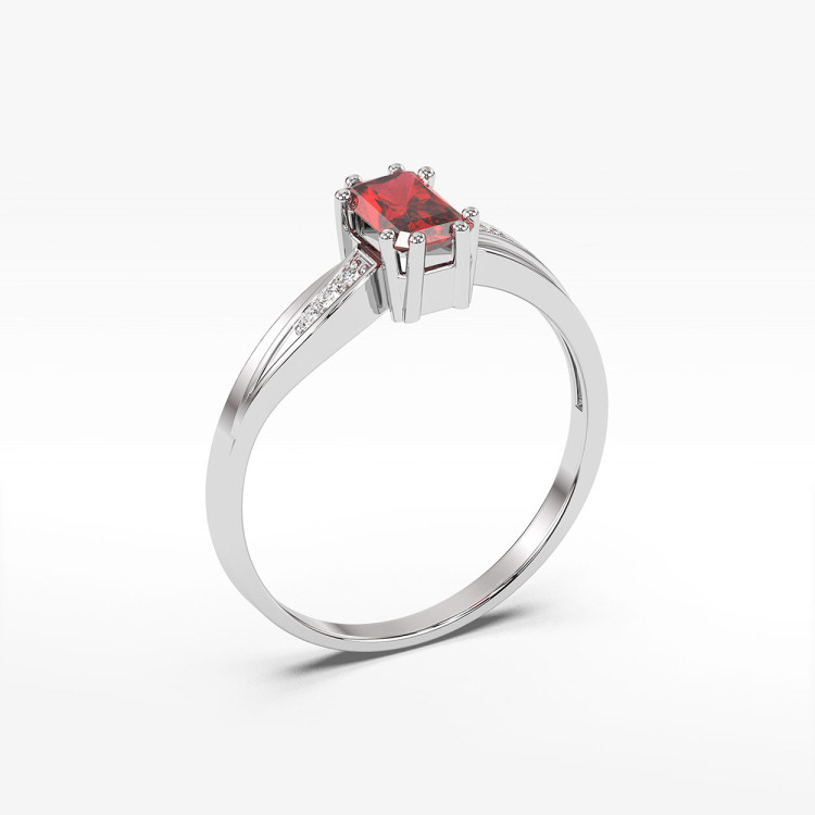 Pierścionek z białego złota z rubinem - próba 585 0,83CT PV-112BR