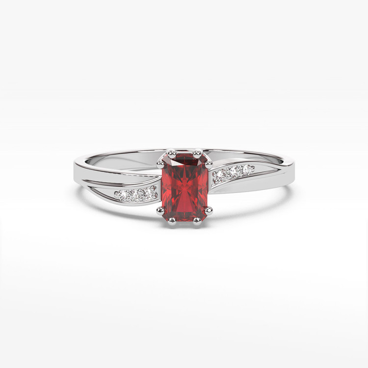 Pierścionek z białego złota z rubinem - próba 585 0,83CT PV-112BR