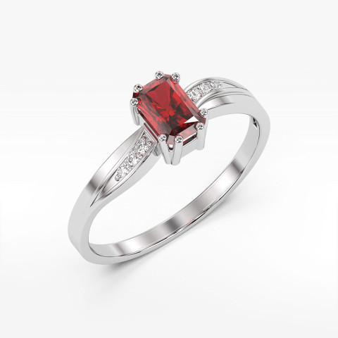 Pierścionek z białego złota z rubinem - próba 585 0,83CT PV-112BR