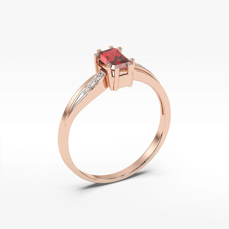Pierścionek z różowego złota z rubinem - próba 585 0,83CT PV-112CR