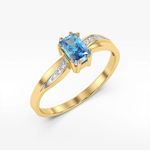 Pierścionek z żółtego złota z topazem Swiss - próba 585 0,68CT PV-112AT