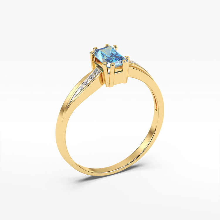 Pierścionek z żółtego złota z topazem Swiss - próba 585 0,68CT PV-112AT