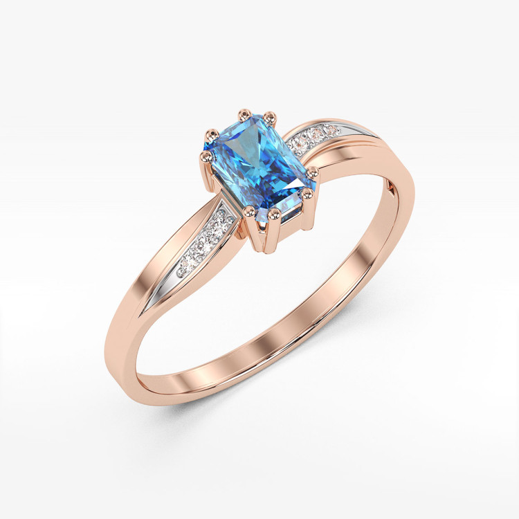 Pierścionek z różowego złota z topazem Swiss - próba 585 0,68CT PV-112CT