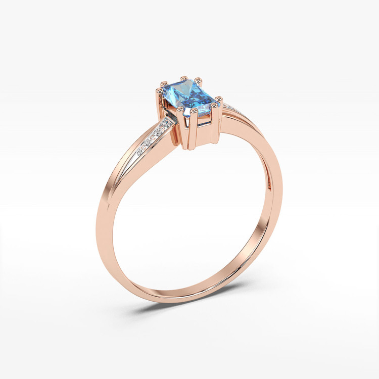 Pierścionek z różowego złota z topazem Swiss - próba 585 0,68CT PV-112CT