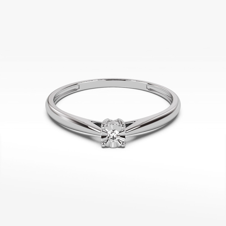 Pierścionek z białego złota z diamentem - próba 585 0,03CT PV-133B