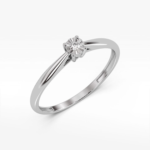 Pierścionek z białego złota z diamentem - próba 585 0,03CT PV-133B