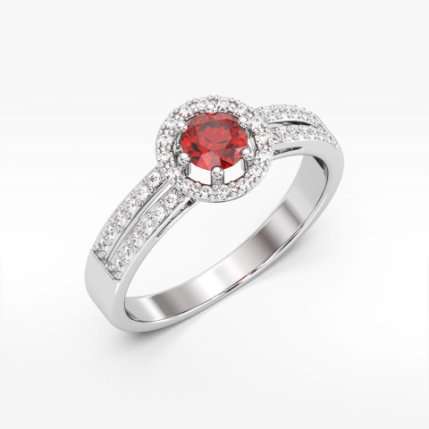 Pierścionek z białego złota z rubinem - próba 585 0,80CT PV-159BR