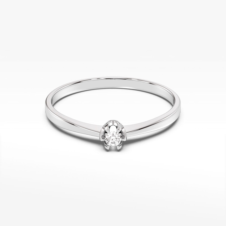 Pierścionek z białego złota z diamentem - próba 585 0,04CT PV-167B