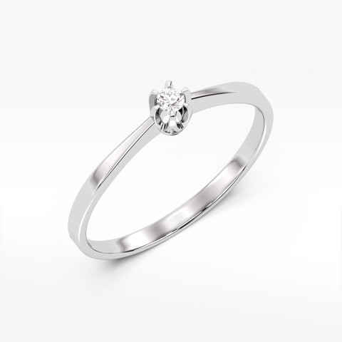 Pierścionek z białego złota z diamentem - próba 585 0,04CT PV-167B