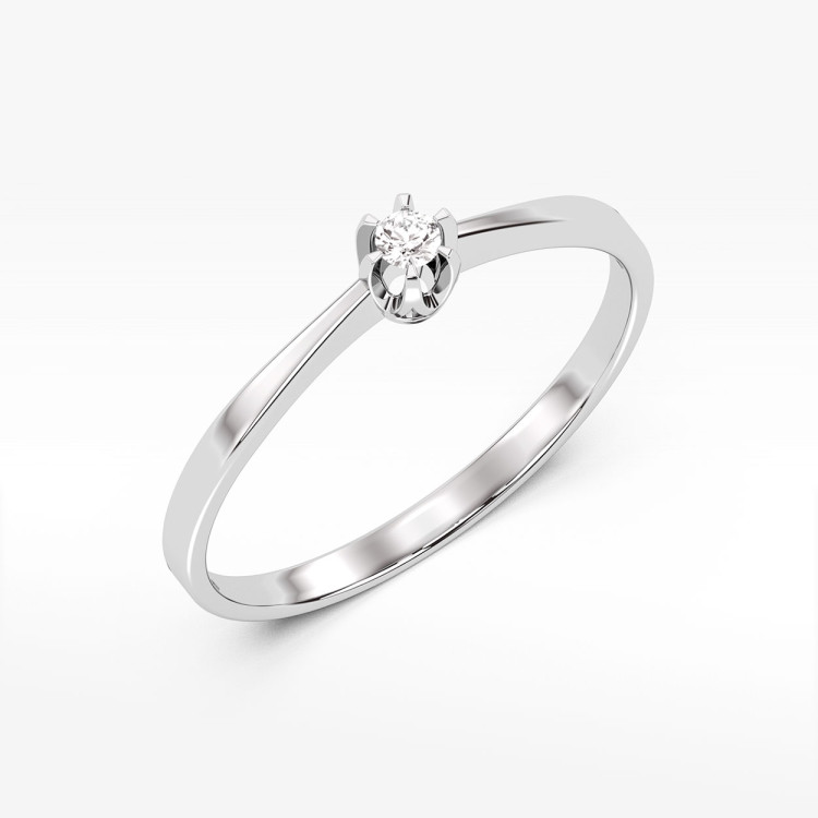 Pierścionek z białego złota z diamentem - próba 585 0,04CT PV-167B