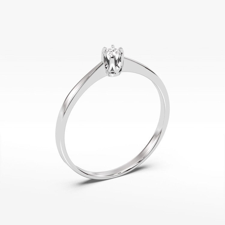 Pierścionek z białego złota z diamentem - próba 585 0,04CT PV-167B