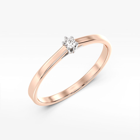 Pierścionek z różowego złota z diamentem - próba 585 0,04CT PV-169C