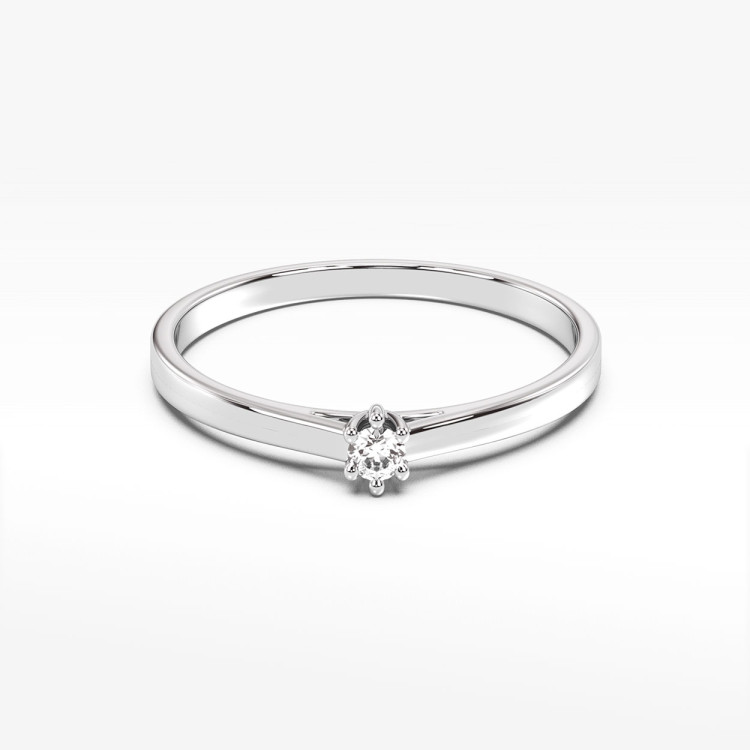 Pierścionek z białego złota z diamentem - próba 585 0,04CT PV-169B