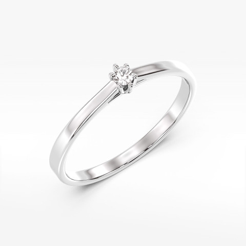 Pierścionek z białego złota z diamentem - próba 585 0,04CT PV-169B