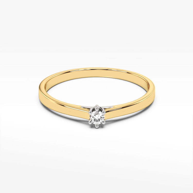 Pierścionek z żółtego złota z diamentem - próba 585 0,04CT PV-169A