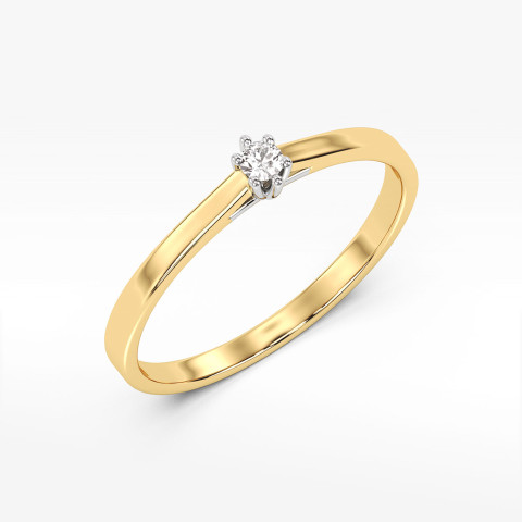 Pierścionek z żółtego złota z diamentem - próba 585 0,04CT PV-169A