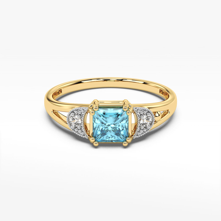 Pierścionek z żółtego złota z topazem Swiss - próba 585 1,46CT PV-239AT