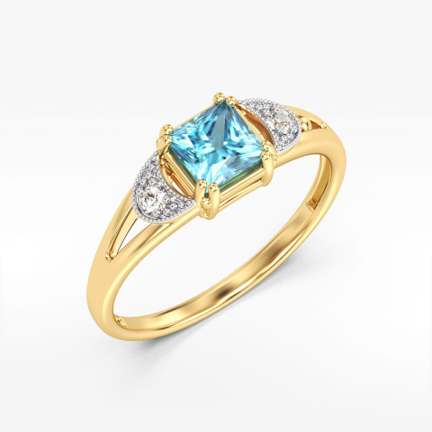 Pierścionek z żółtego złota z topazem Swiss - próba 585 1,46CT PV-239AT