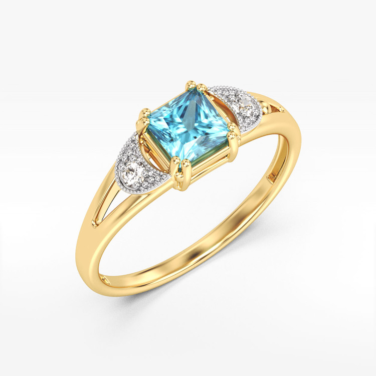 Pierścionek z żółtego złota z topazem Swiss - próba 585 1,46CT PV-239AT