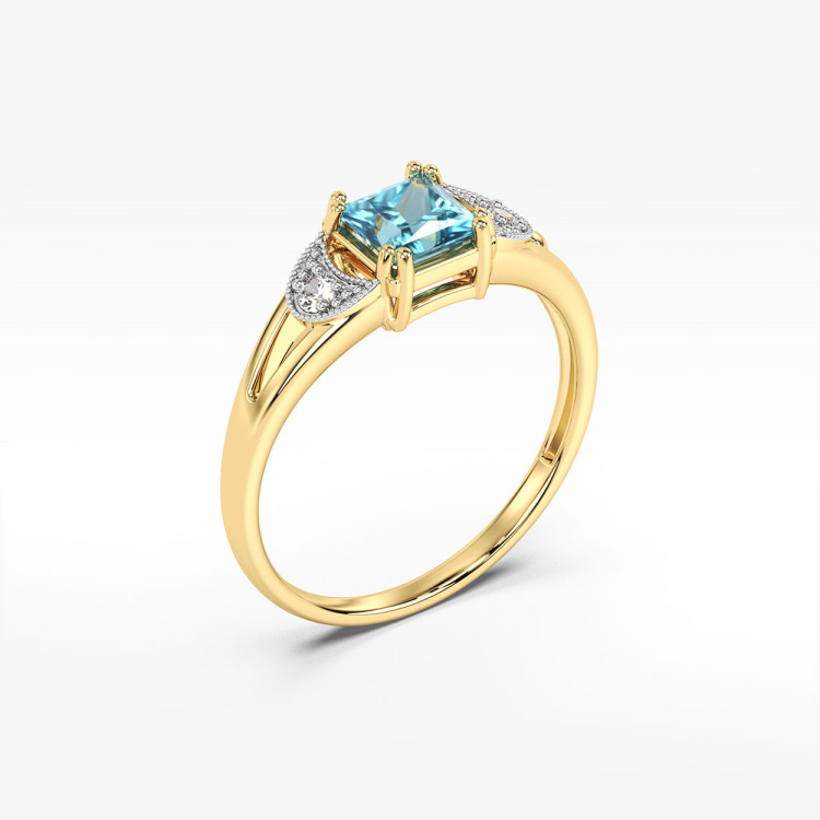 Pierścionek z żółtego złota z topazem Swiss - próba 585 1,46CT PV-239AT